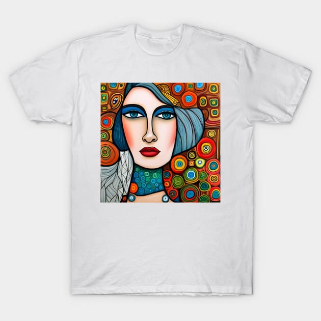 Young woman Typing T-Shirt by Colin-Bentham